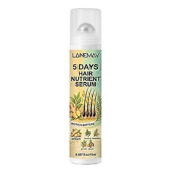 Siero nutriente per capelli 5 giorni, biotina e caffeina, roll-on con zenzero, rosmarino, jojoba e olio di argan per favorire radici più forti e capelli più folti (15 ml)