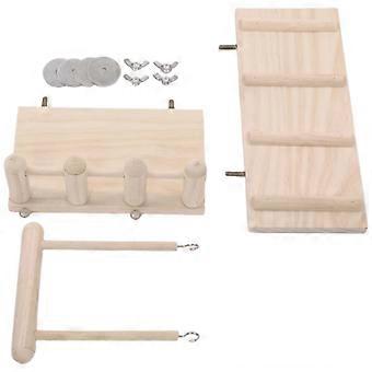 Hamster Platform Ladder Wood Toy for Cage Accessories 1Set