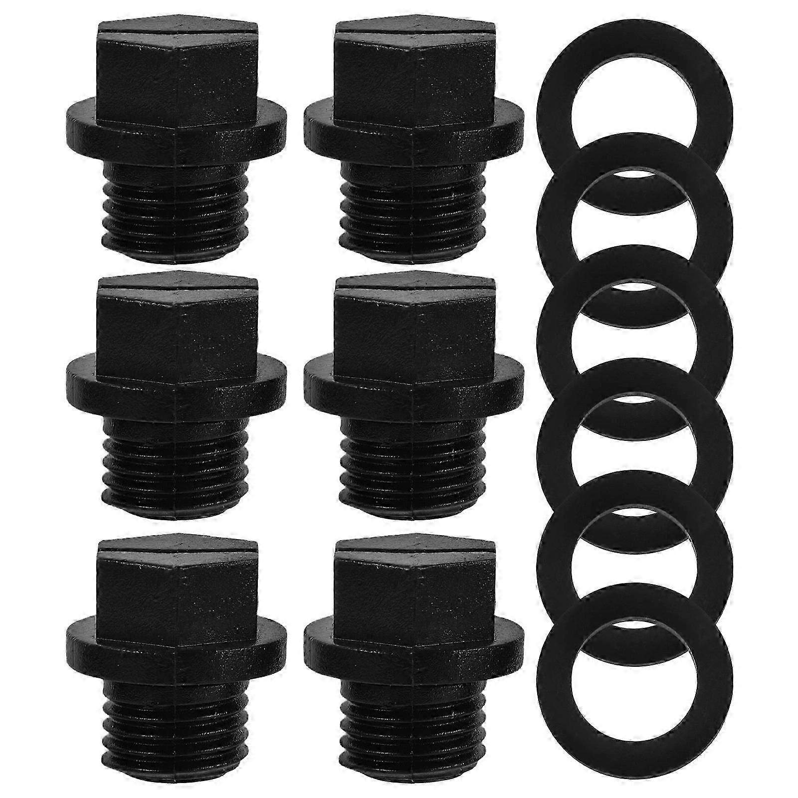 Black Rubber Pool Pump Plug Pump Pipe Plug for Sink 6Pcs Practical Use