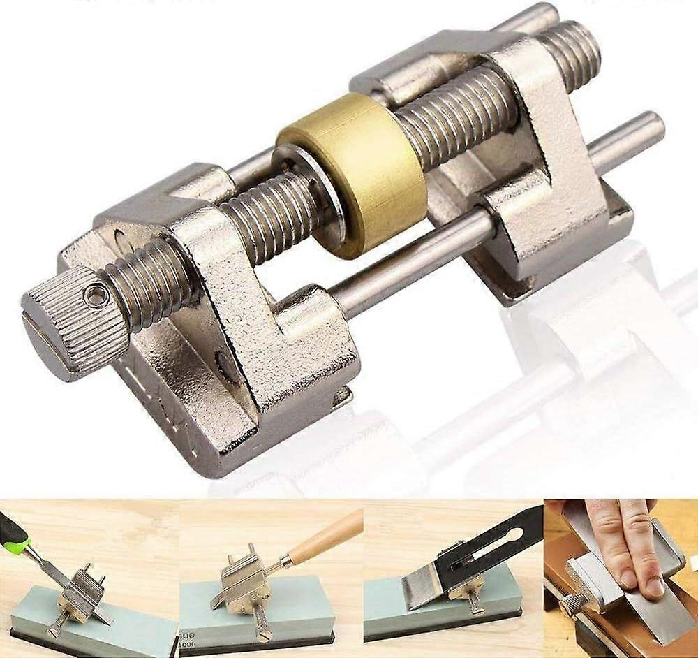 Power Tool Woodworking Knife Sharpener Adjustable Angle Honing Guide with Brass Roller for Chisel Planer Blade Graver Flat Chisel