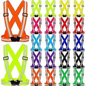 20 Pcs Reflective Vest High Vis Elastic Safety Straps for Men Women Night Walking Cycling