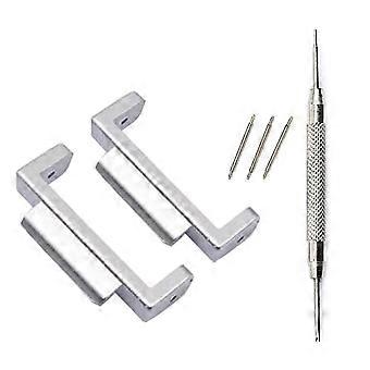 1 par urbåndstik holdbar udskiftning med værktøj Adapter til urrem kompatibel til Casio Ga-110 / DW-5600 / DW-6900 / GW-6900-DWDZ