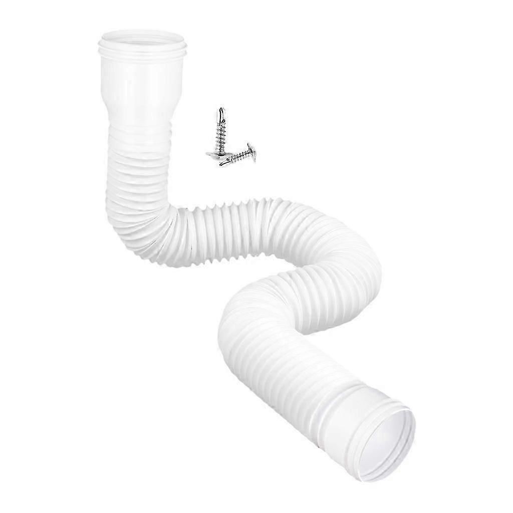 Rain Gutter Downspout Extensions Diverter Retractable white
