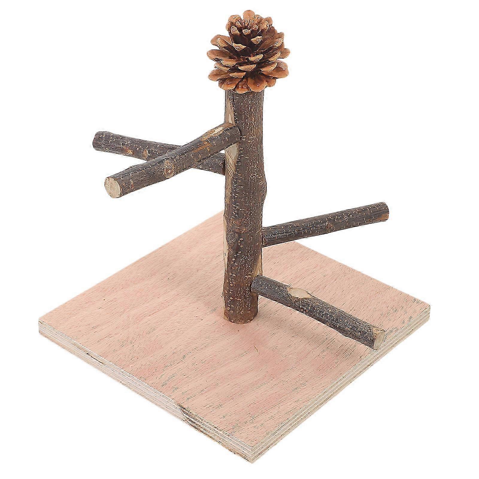 Parrot Sand Perch Bird Perch Stand Desktop Placement Wood Material Rectangular Shape Playing 1Pack