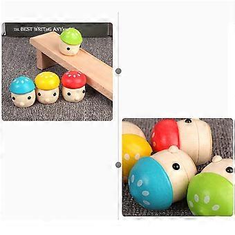 1 Set Wooden Toys Funny Swing Mushroom Slide Early Educational Toys for Children Kids