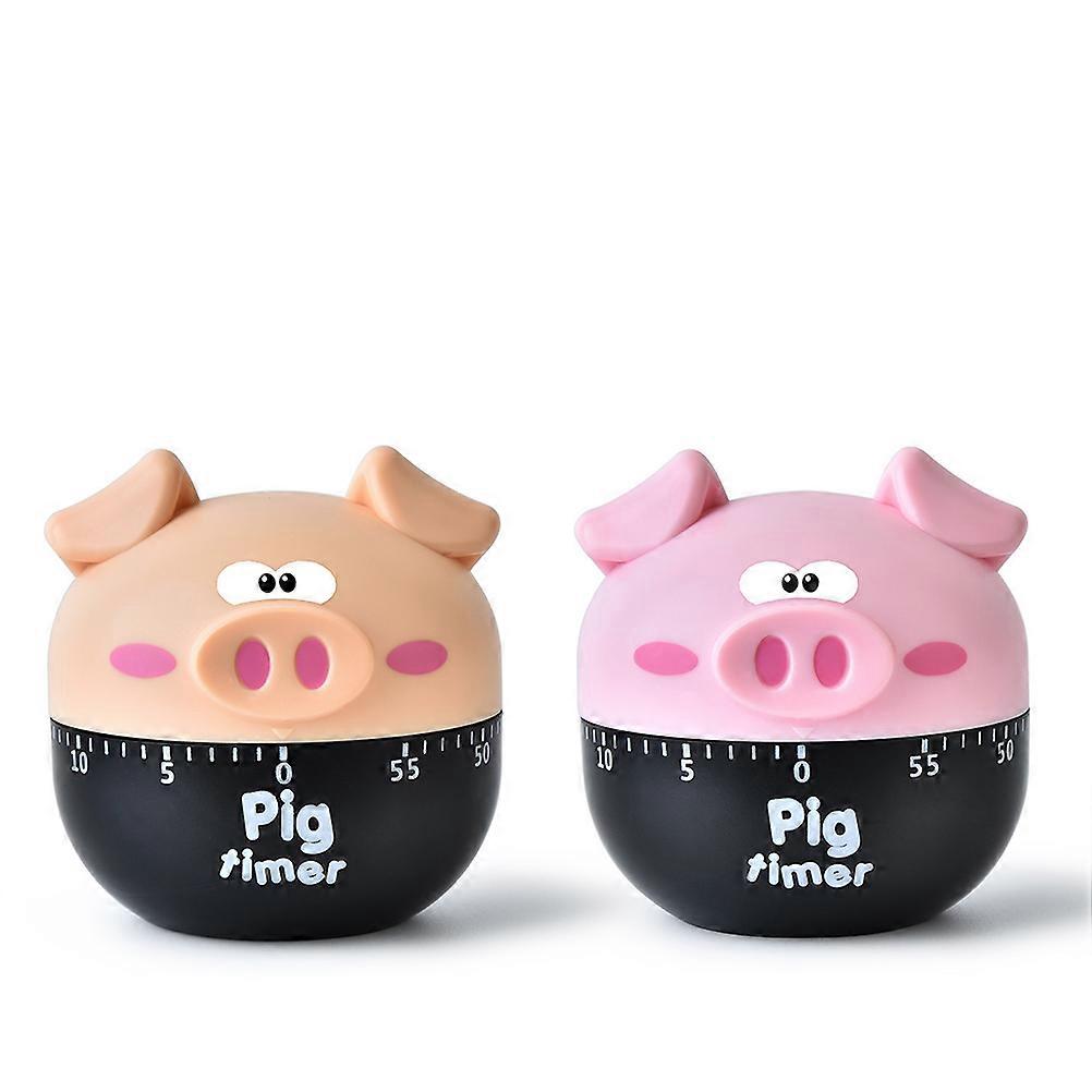 Khaki Pig Shaped Kitchen Mechanical Timer Creative Cartoon Bake for Cooking Timer