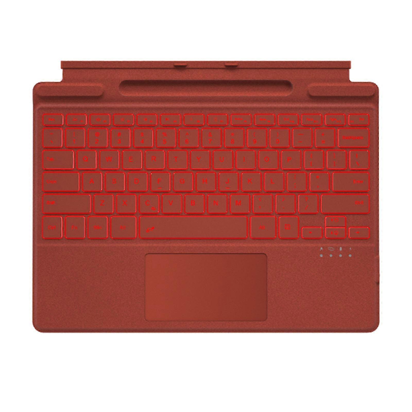 for Surface Pro Tablets Keyboards Wirelessly Touchpad Bluetoothcompatible with Backlights for Surface Pro 8/9 Tablets Red