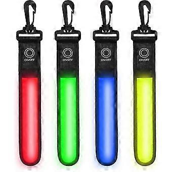 4pcs Glowing LED Reflective Straps, Luminous Sports Safety Alert Hand Belt Pendants
