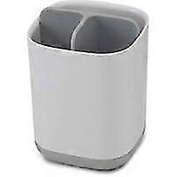 Toothbrush Holder, Plastic, White/Grey