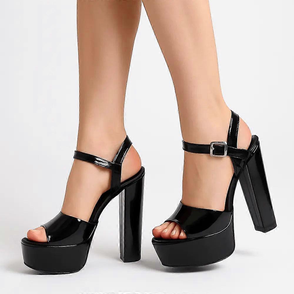 Patent Leather Platform High Heel Shoes