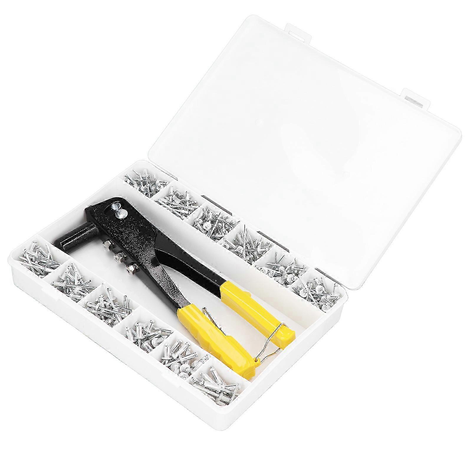 381Pcs Rivet Gun Hand Riveting Tool Manual Riveter Set Kit for Assembly Engineering