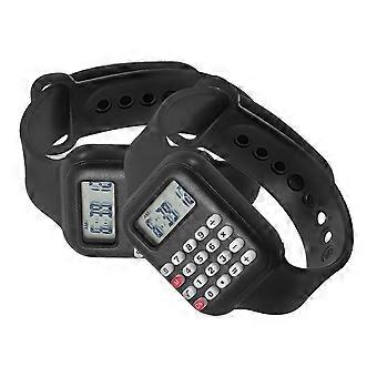 Portable Children Calculator Watch For Boys And Girls Small Creative Calculation Watch Round Shape PVC Material 2Pcs