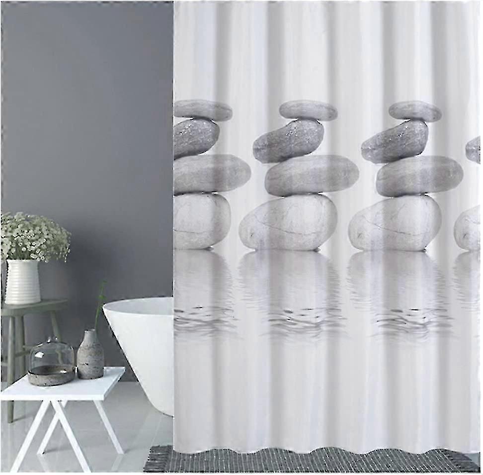 Gray Pebble Shower Curtain Mildew Resistant 200 * 200cm