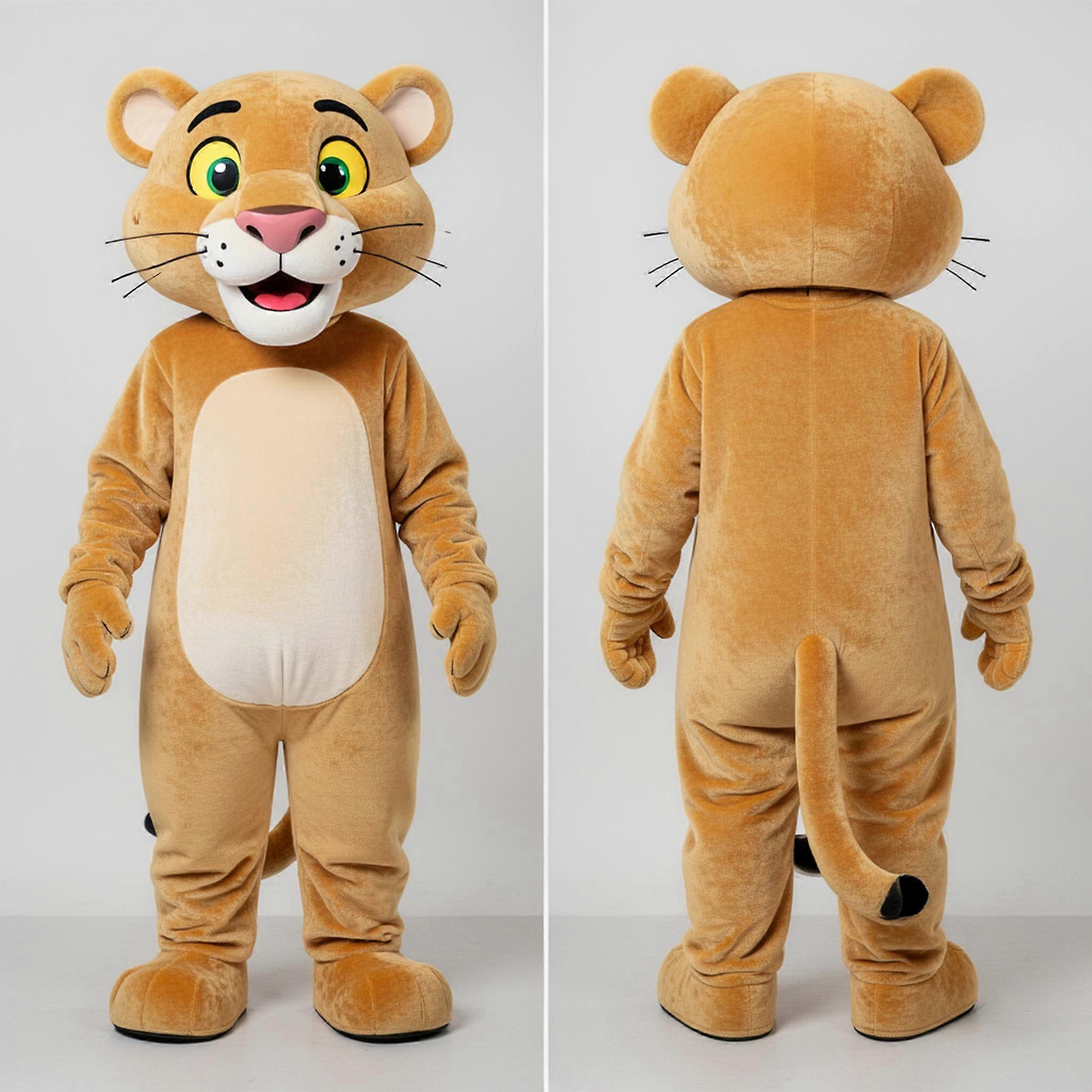 MASTICOT Tan Velvety Panther Mascot