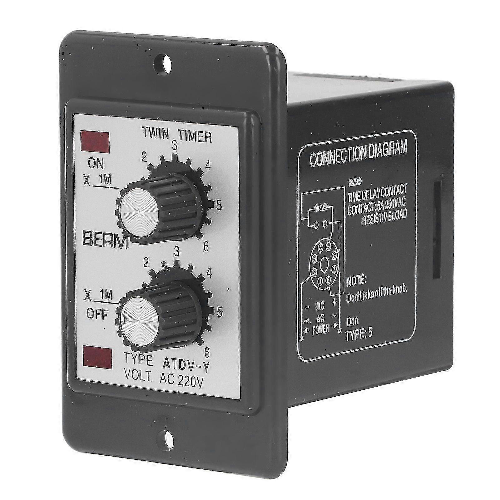 Twin Timer Relay 6M Reciprocating Cycle Delay Controller High Accuracy Double Cycle Delay Relay AC220V