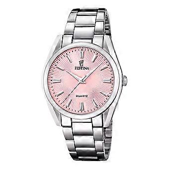 Festina Ladies Alegria Pink Sunburst 37mm Stainless Steel Dress Watch F20622-N