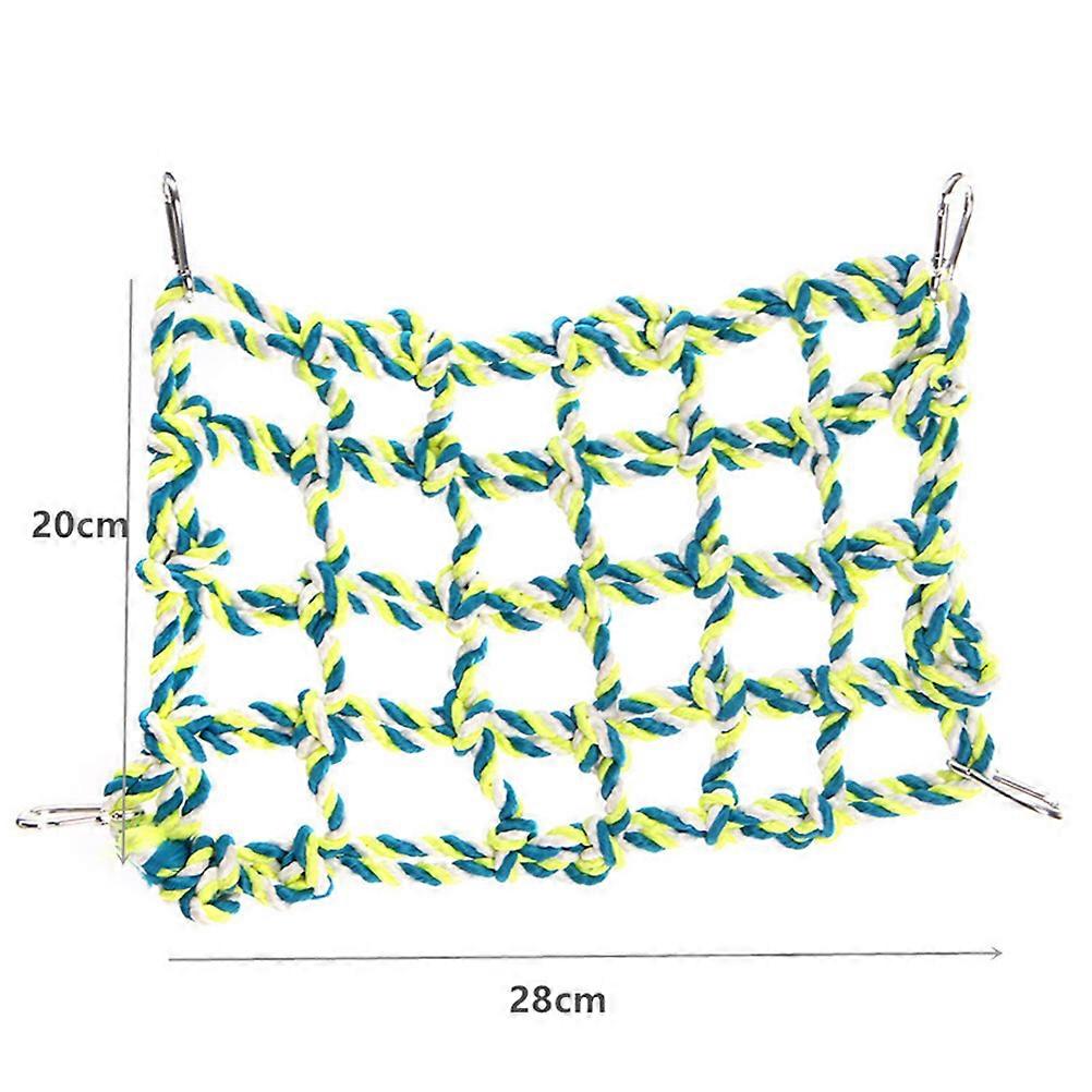 Hamac en corde de coton pour perroquets, vert