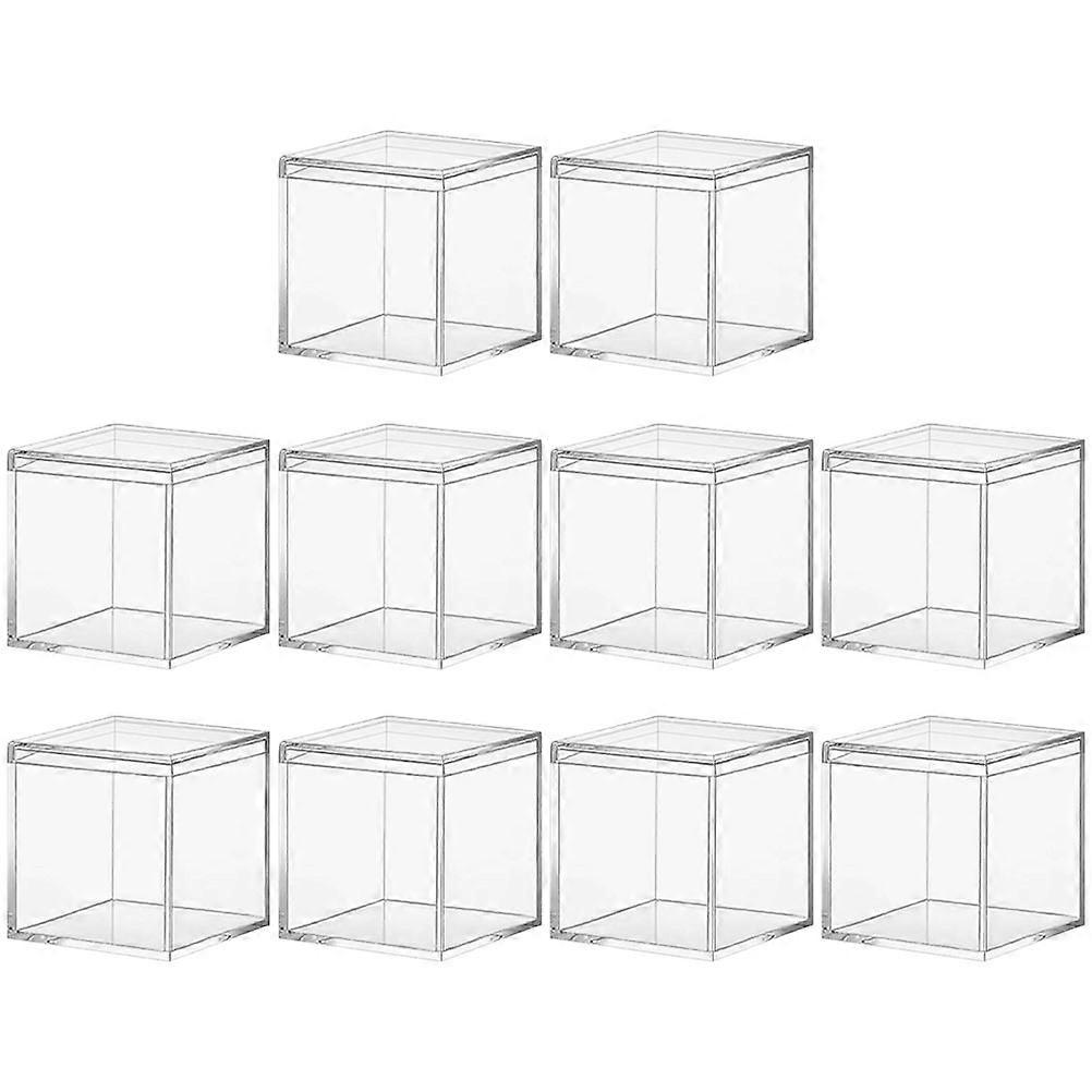 Candy Boxes Square Storage Cases for Storage 10Pcs Transparent Clear Containers