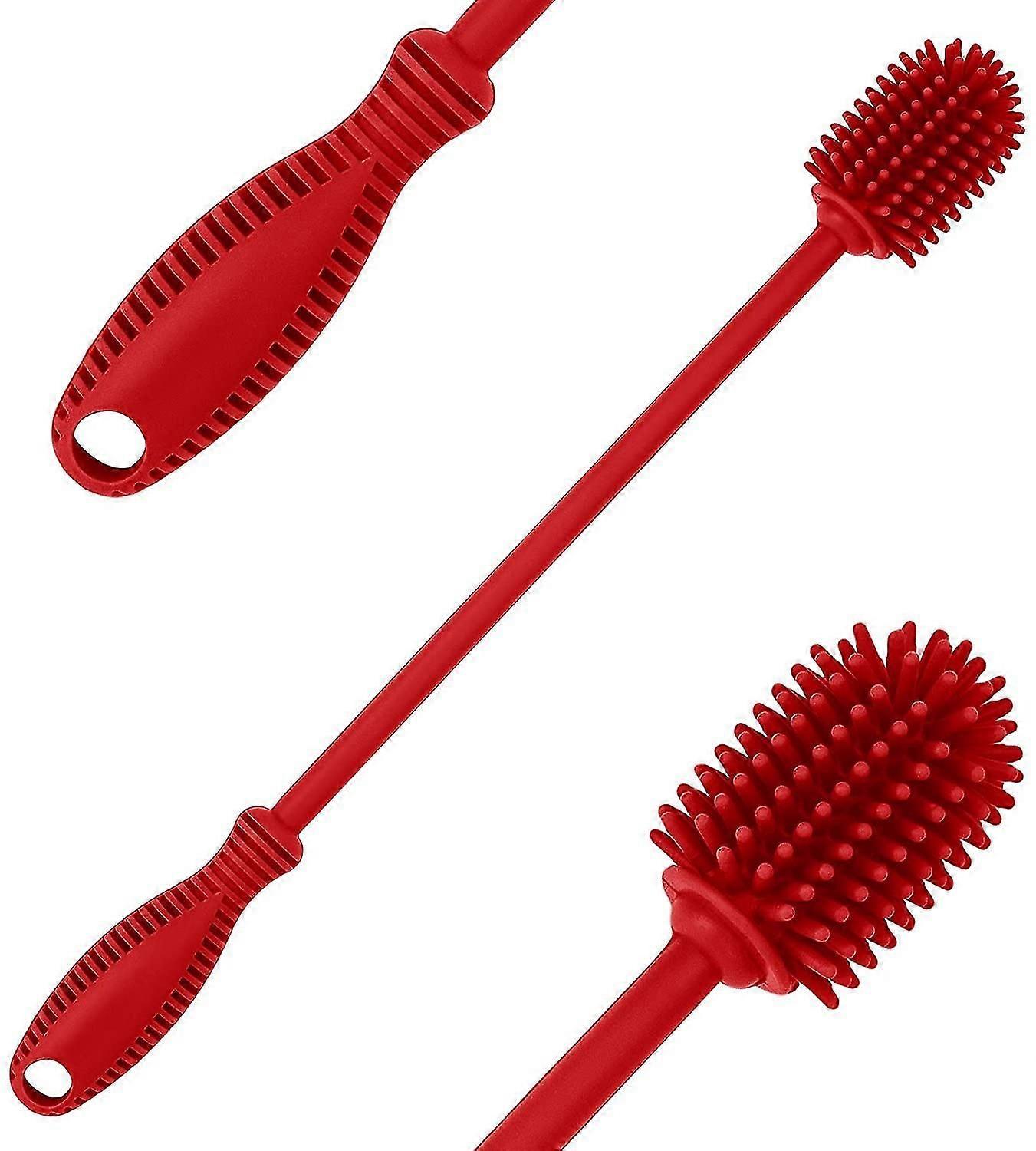 Silikonipulloharja - Pullon pesuharja - Silikoniharja - Pulloharja - (punainen)
