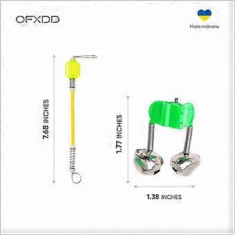 Fishing Bell & Fishing Bite Alarm - Green Dual Bell & Clip for Fishing Poles - Fishing Bite Alarm Indicator - Fishing Accessories on Fishing Rod