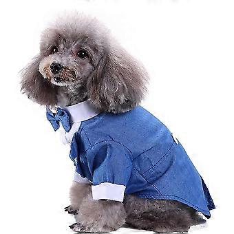Effen blauw hondenhemd, formele kleding
