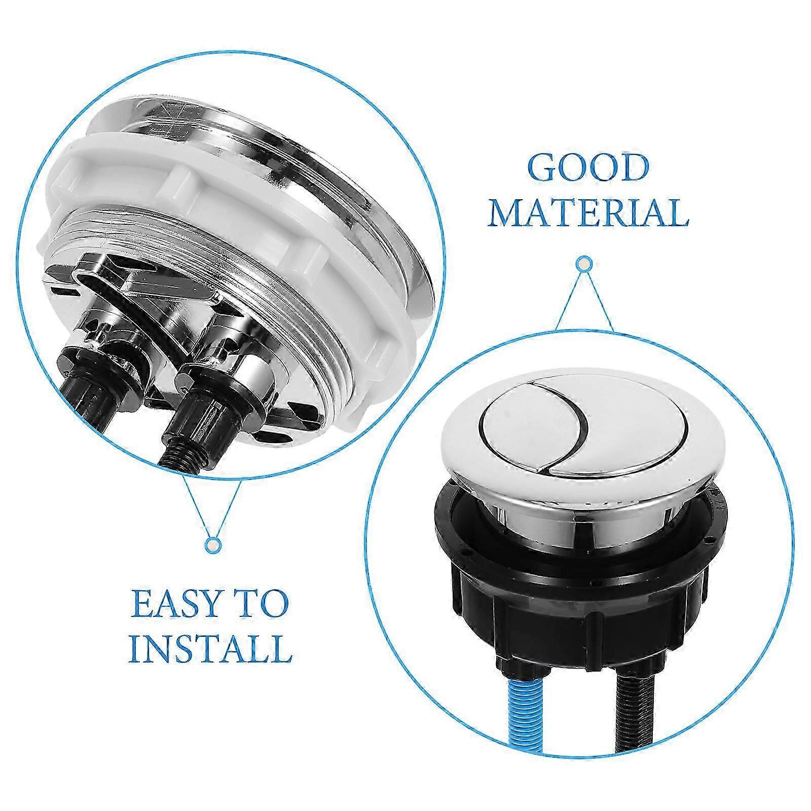 Toilet Dual Flush Button ABS Double Flushing Button Silver Finish