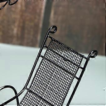 Flower Garden Table Chair Model Miniature Tables Chairs for Decoration Metal Set