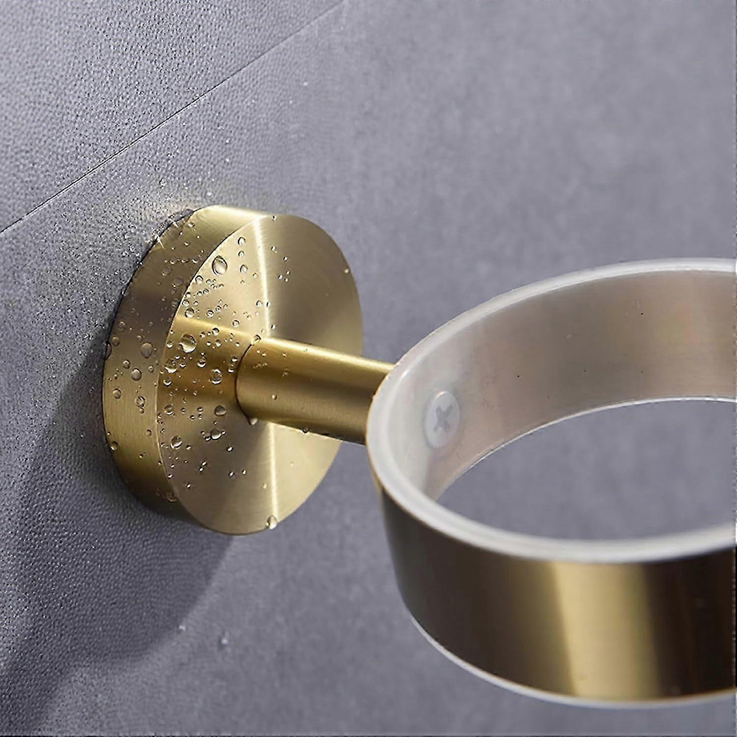 Brushed Gold Wall Mount Toothbrush Holder