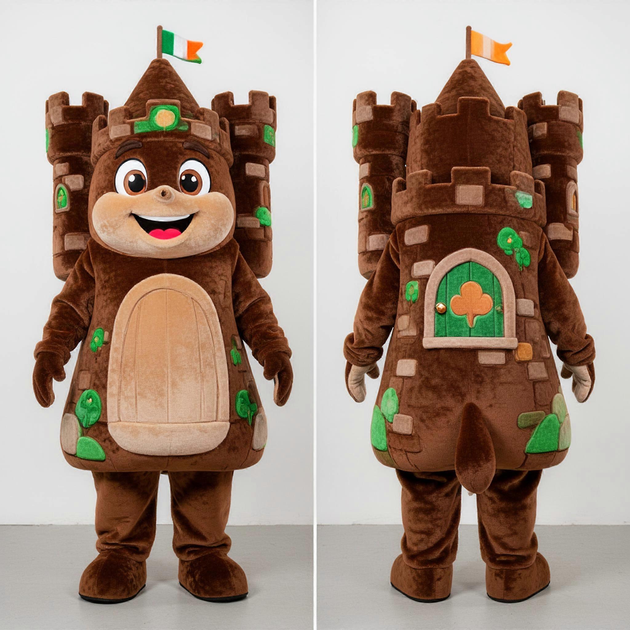 MASTICOT Brown Friendly Irish Castle Mascot