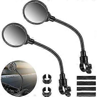 Kit com 2 espelhos retrovisores para guidão de 22 a 32 mm - Espelhos de segurança 3D, ajustáveis ​​e giratórios em 360° para mountain bike, bicicleta de corrida, bicicleta elétrica e ciclomotor - JJ ICX