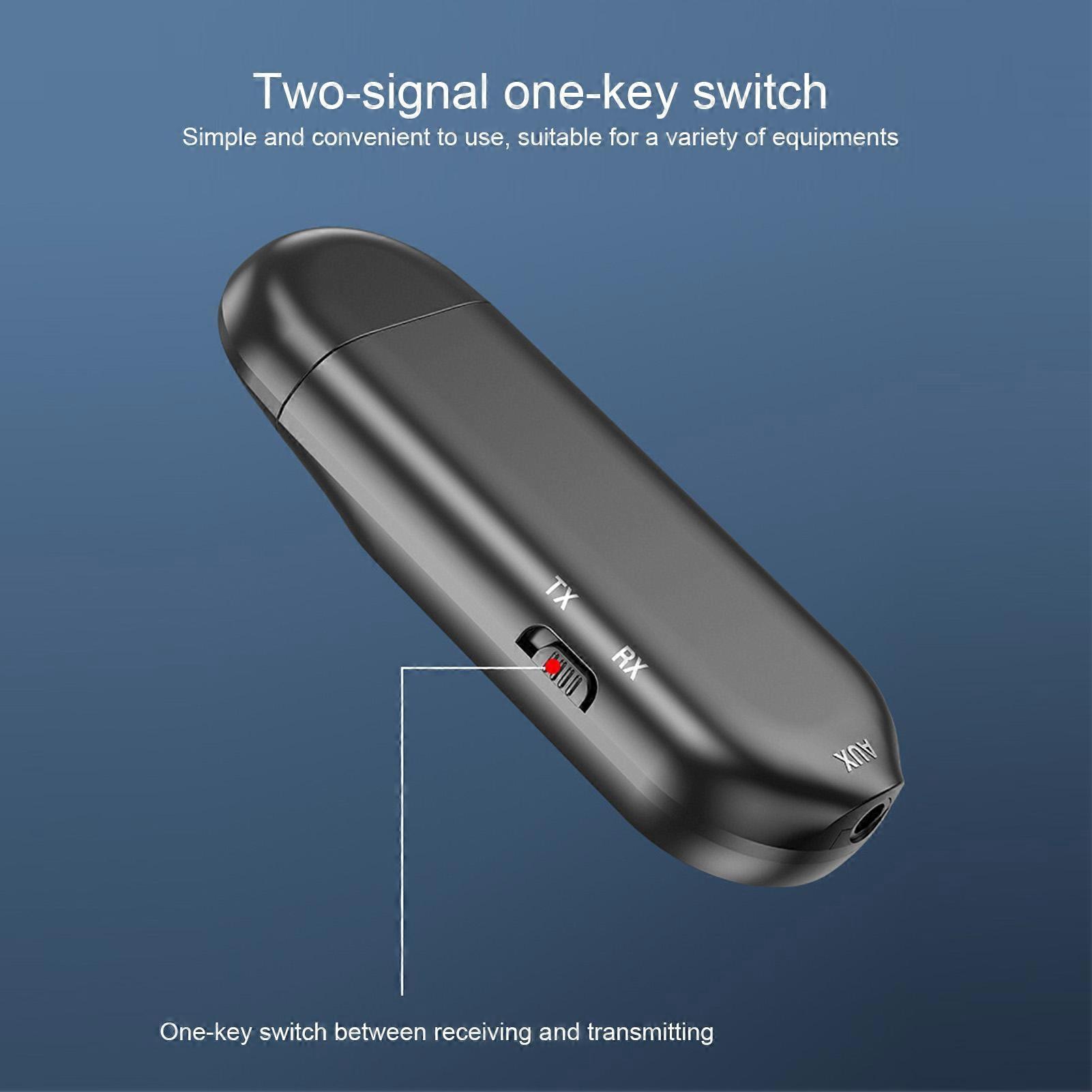 2 in 1 Bluetooth Adapter Bluetooth 5.0 Audio Receiver Transmitter with Hands Free Function