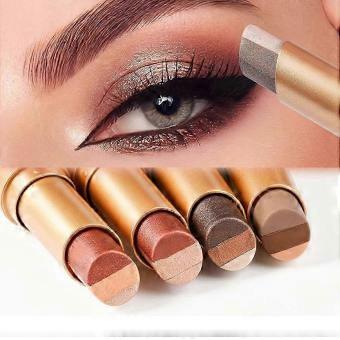 4Pack 3 Color Matte Gradient Glitter Eyeshadow Stick Cream Shimmer Eye Shadow Tricolor Blendable Metallic Pencil Long Lasting Makeup