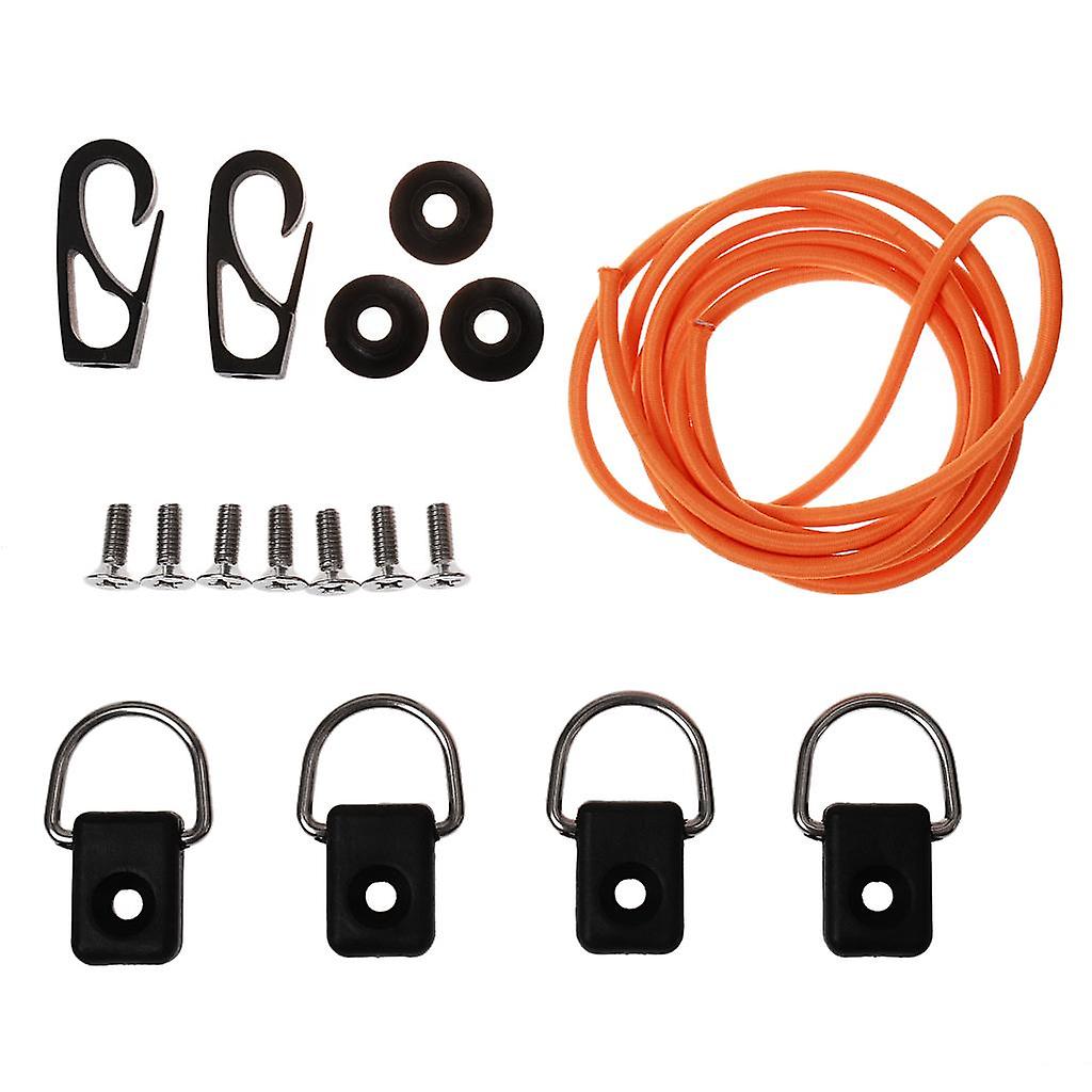 Kayak Canoes Bungee Deck Rigging Kit D Rings Hooks Hardware Accessory