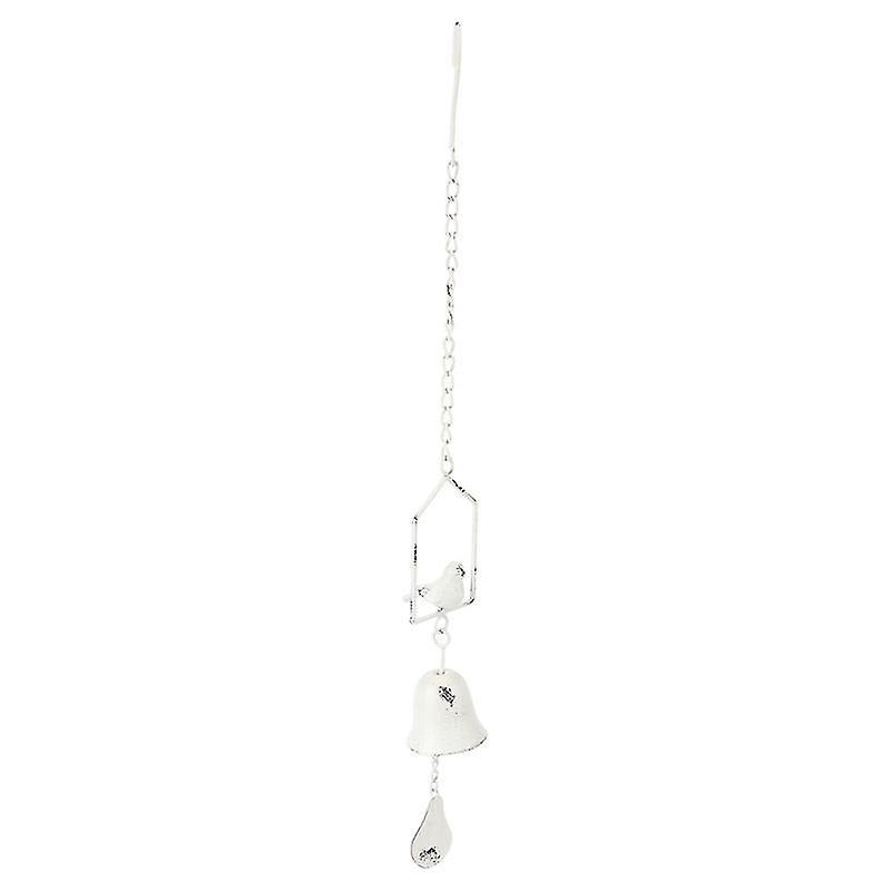 62X8cm White Wind Chimes 1pc Iron Brid Wind Chime Hanging Decor Wind Chime Creative Wind Bell Orname