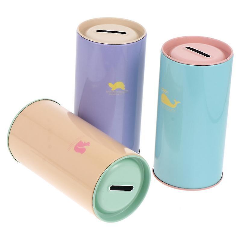 8X8x15cm Assorted Color Piggy Banks & Money Jars 3pcs Multipurpose Saving Pot Money Coin Container T