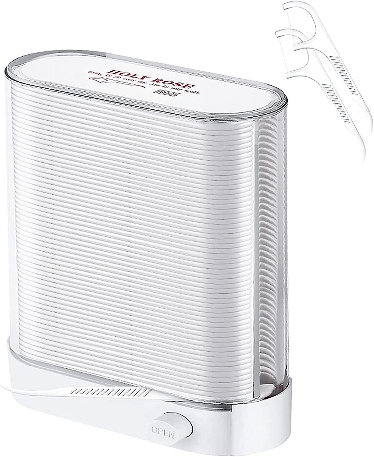 Dental Floss Picks White Dispenser Automatic Pop Up Floss ,Holy Rose 88 Count Boxed Dental Floss Hygiene and Tidy,Sealed ,Portable