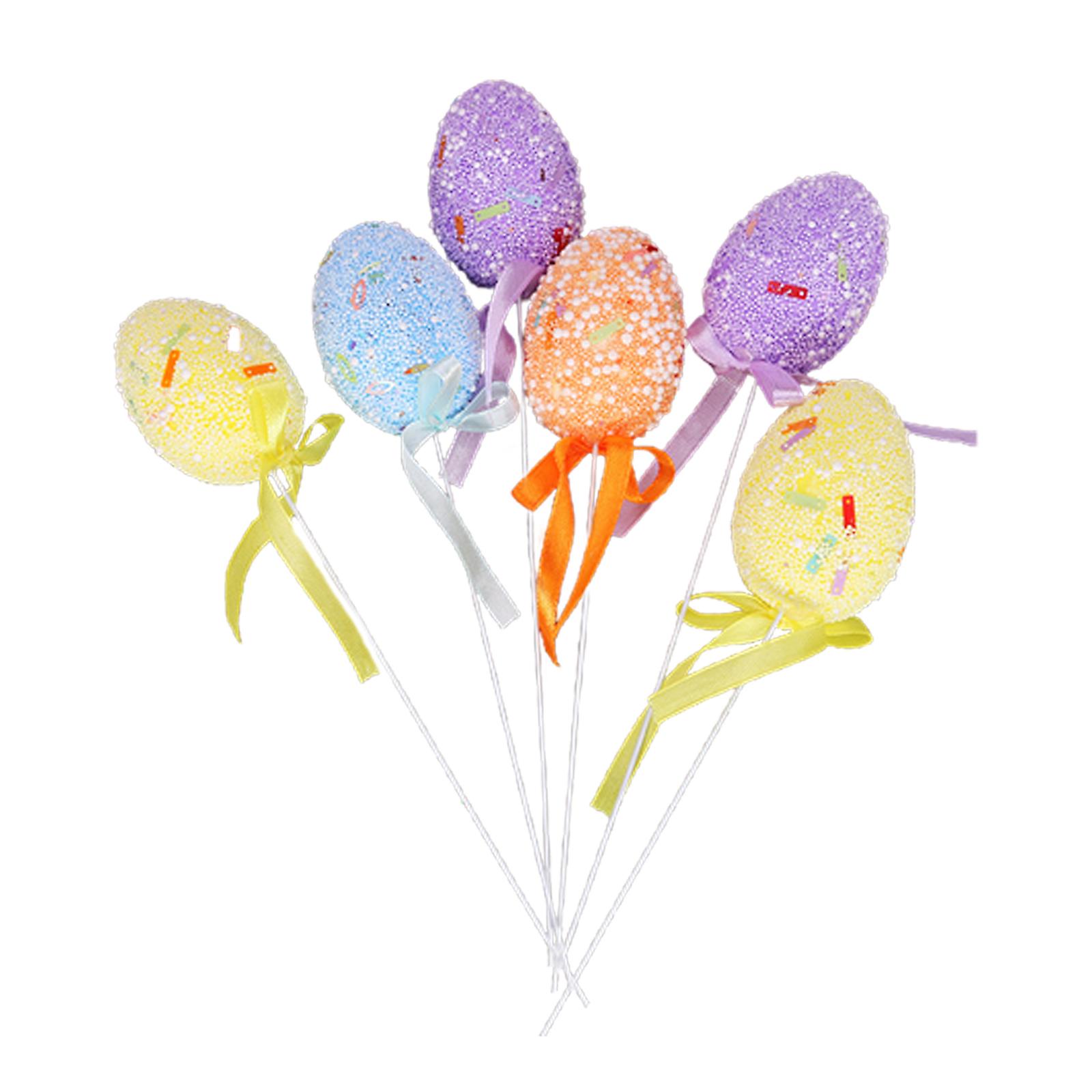6pcs Eggs Foam Easter Decor,Easter Egg Branch,Eggs Foam Easter Decor, 1.57*2.36In