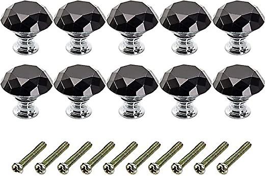 Crystal Handle Pulls Knobs 10pcs 26mm Diamond Crystal Drawer Pulls with Screws for Home Office