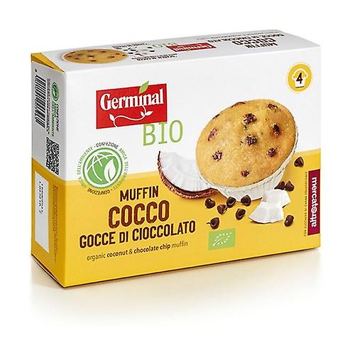 Muffin with chocolate and coconut shavings 4 units of 40g