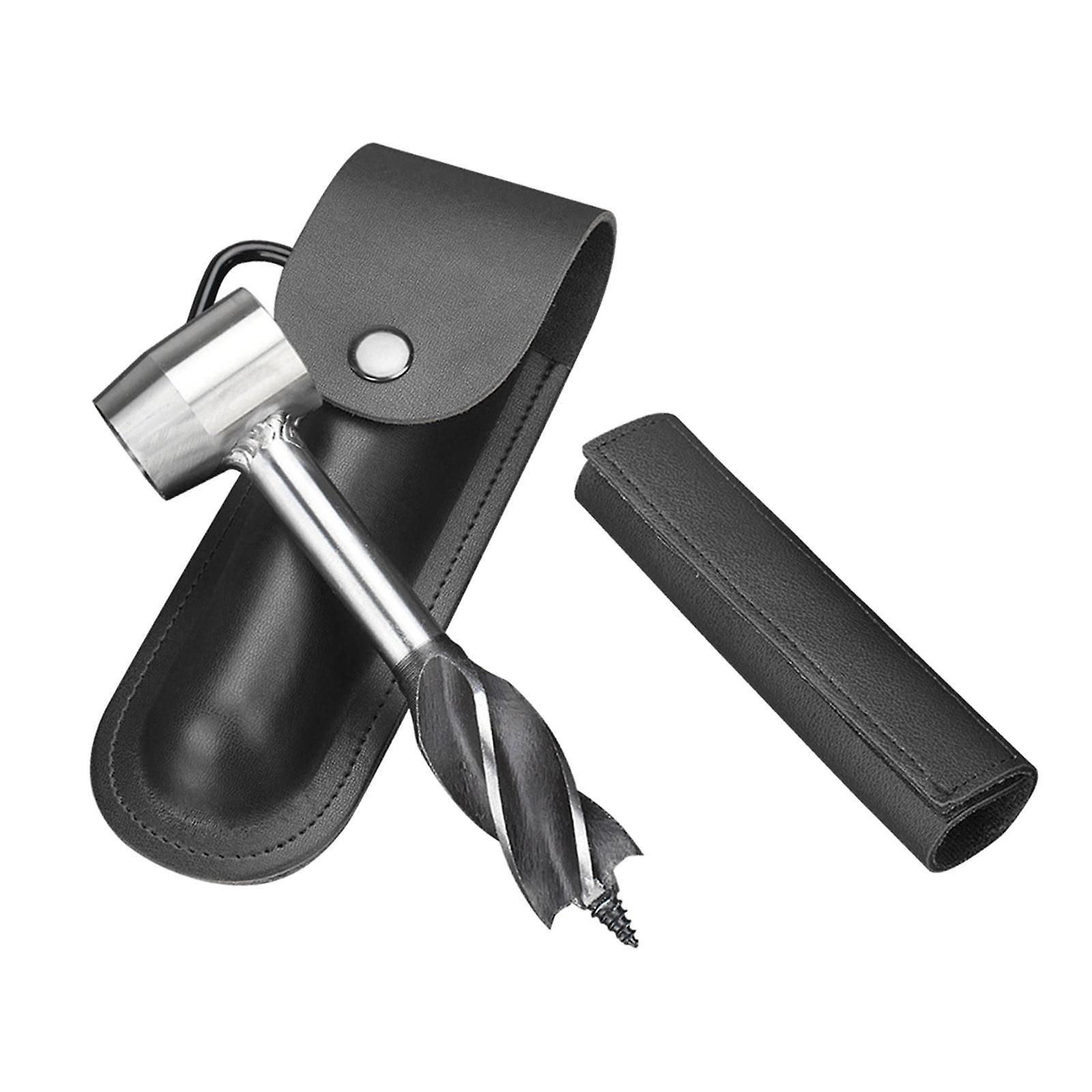 Hand Auger Drill Bit Woodworking Hand Screw Drill for Camping Tool  black