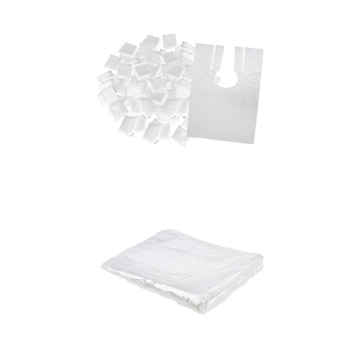 250 stk klare engangs hårklippekapper Handle permkjole hårfarging forkle