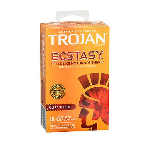 Trojan Stimulations Ecstasy Lubricated Latex Condoms ,10 each