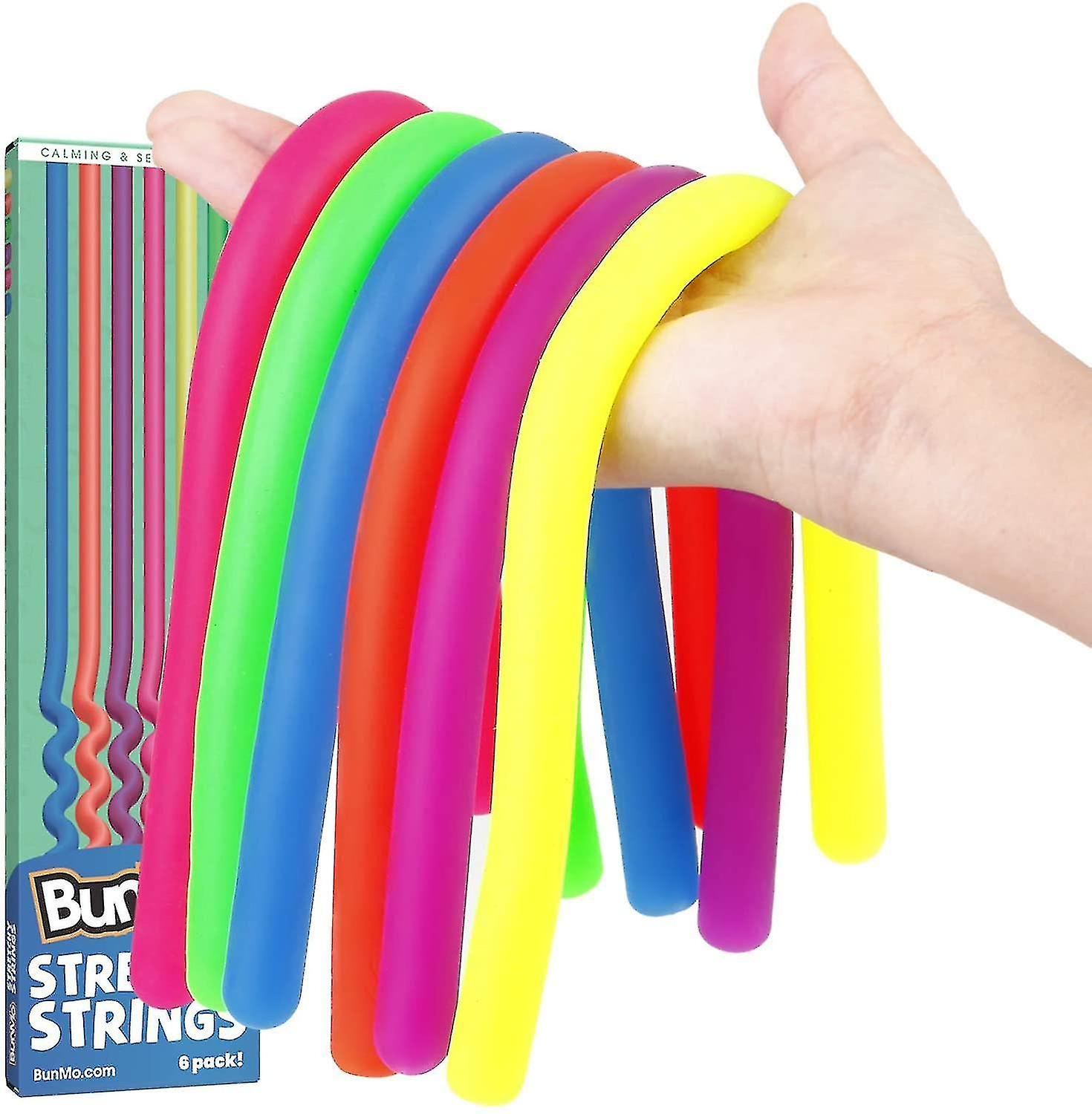 Hand Exercisers 6pcs Calming Sensory Figetget Toys Stretchy Strings Anxiety Relief Items