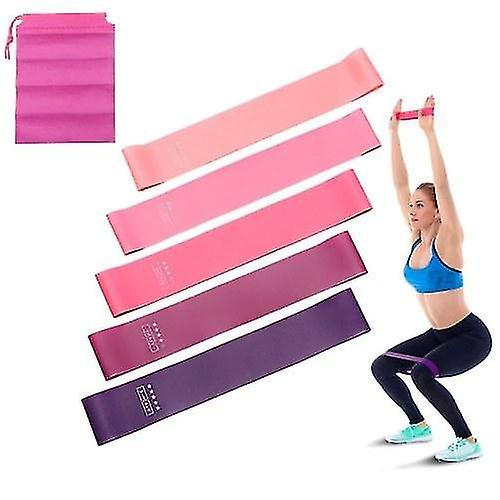 Jump Ropes 5 Pcs Resistance Band Non-toxic Tasteless Silicone Exercise Elastic Band Set