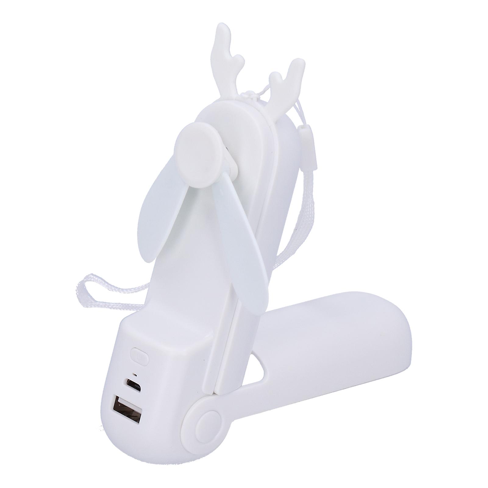 Handheld Fan Chargeable Portable Foldable Mini Cooling Device with Emergency Flashlight