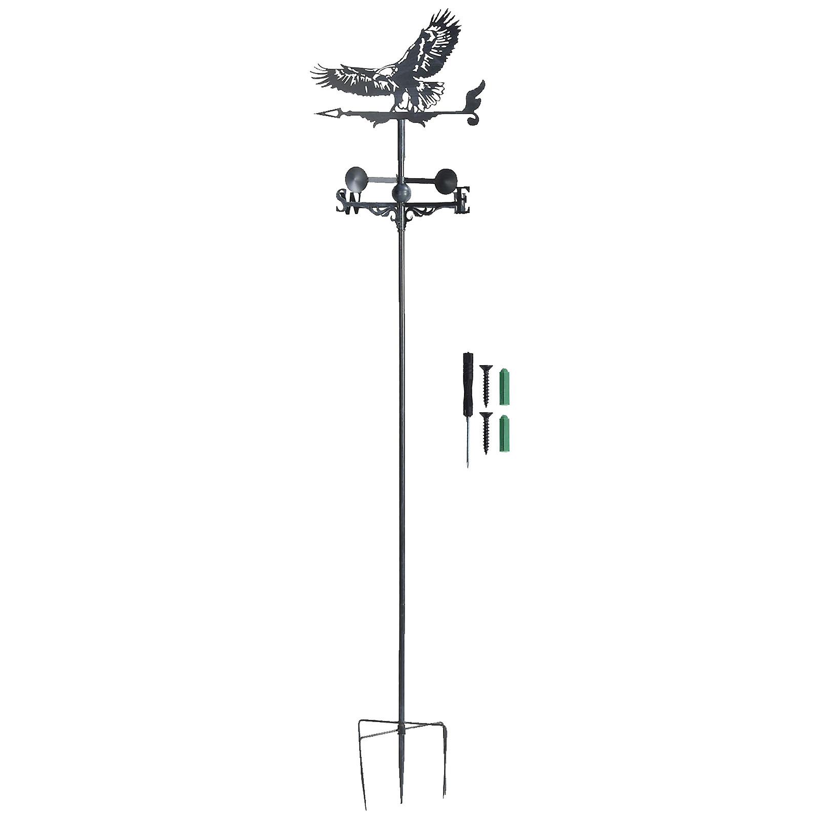 Wrought iron eagle weather vane, wind direction weather vane, garden weather vane for outdoor decoration