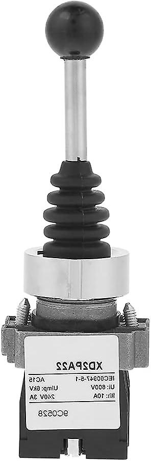 Joystick Monolever Switch, 8 Ways Operation Switch 4 Contacts Momentary Normal Open Elliptical Black