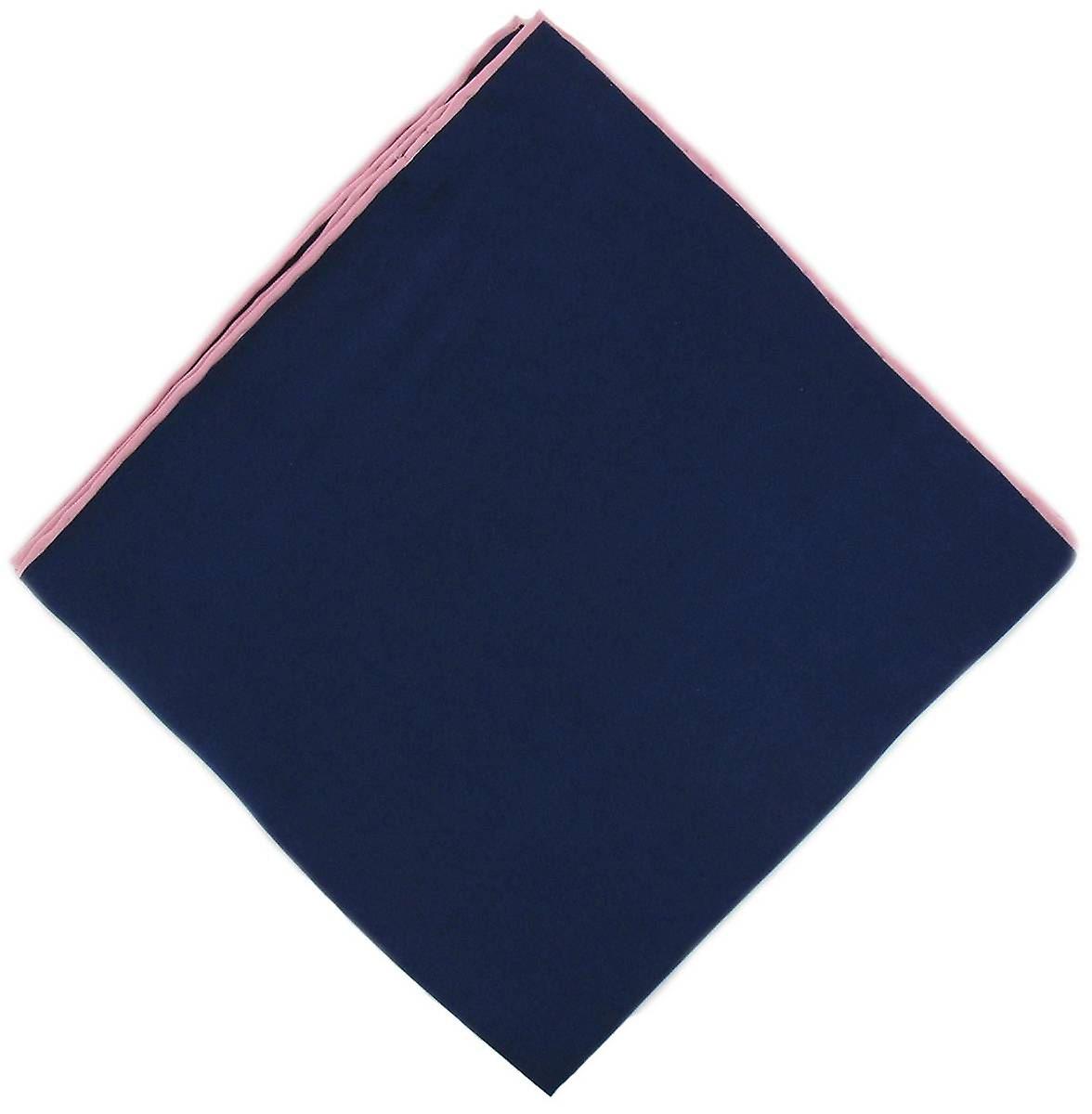 Michelsons of London Shoestring Border Handkerchief - Blue/Pink