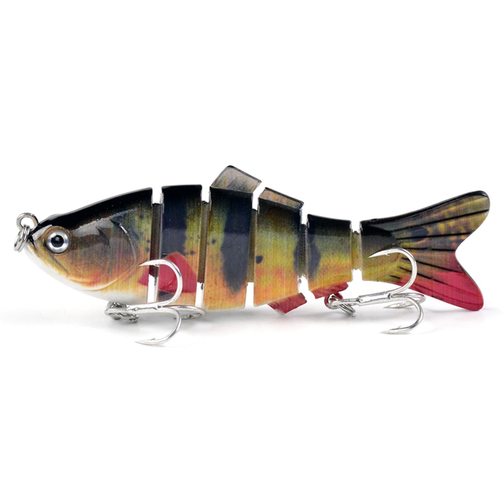 Robotic Swimming Lure 10cm Multi-section Fishing Lure with 6 Hooks Life-like Hard Bait