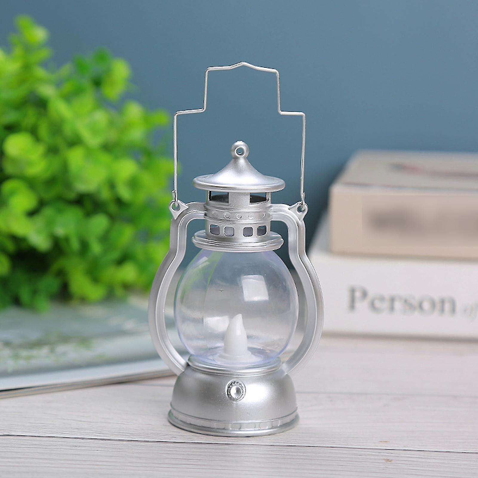 Christmas Simulation Rustic Oil Lantern Santa Lamp Mini Decorative Lantern With Handle For Living Room Desk Ornament-hao